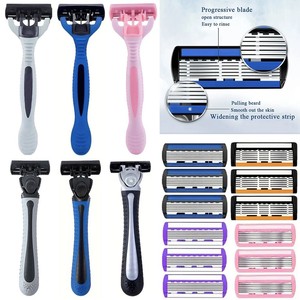 Six Blade Manual Razor For Men Stainless Steel Shaving Head Face Use - Product Image 1