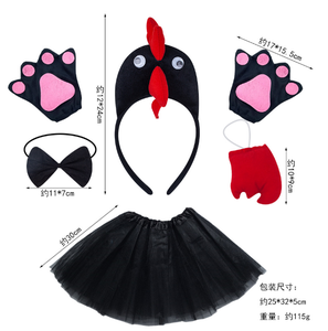 Ecoparty niños Animal amarillo pollito Gallo tutú oreja <span class=keywords><strong>diadema</strong></span> pajarita cola patas Halloween disfraz Cosplay disfraces <span class=keywords><strong>de</strong></span> juego <span class=keywords><strong>de</strong></span> rol - Product Image 5
