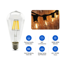 Ampoule à filament à hélice simple ambre ST64 Ampoule à filament à économie d'énergie LED E27 Works