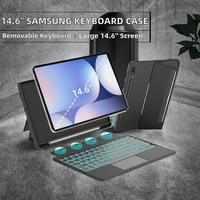 Casing Keyboard 14.6 Inci untuk Tab S10 Ultra dengan Penutup Keyboard yang Dapat Dilepas, Bahan PU