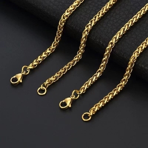 Cesta de flores de acero inoxidable, collar, cadena de látigo, colgante de cadena de clavícula DIY Europeo Americano para hombres y mujeres, cadena de dragón - Product Image 6