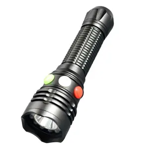 18650 Battery Power Portable 3 Light Color Red Green White Yellow Led Flashlight Rechargeable Bike Train Railway Signal Torch