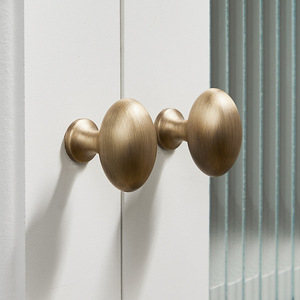 Tirador de Mueble Ovalado de Latón Cepillado para Armario, Cajón, Cocina y Dormitorio - Product Image 4