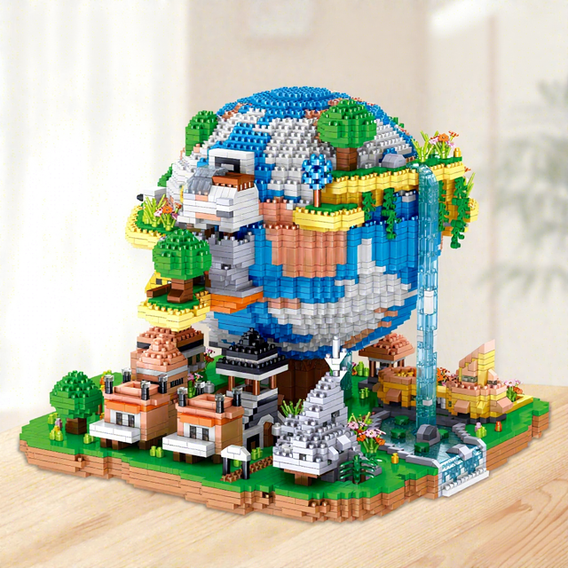 Factory Wholesale DIY Assembly Building Blocks Creative Models, Global Village Building Block Sets, Home Decor Items
