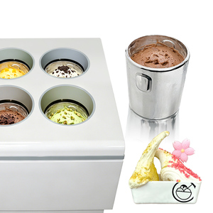 Vitrina expositora de helados Pozzetti con 4 recipientes o bidones - Product Image 3