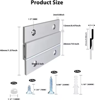 Support mural en métal aluminium pour tableau blanc ou tête de lit, support de fixation en forme de Z pour étagère