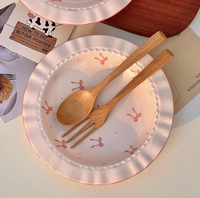 Roze parel vlinderdas design eco-vriendelijke sprookjesachtige afternoon tea cake bord gebak 8,5 inch porseleinen bord