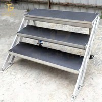 Plate-forme de scène d'événements en aluminium, pieds réglables faciles à assembler, escalier à 3 étapes pour une scène Simple