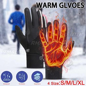 Gants de moto d'hiver pour l'extérieur, gants de moto d'hiver pour l'extérieur, écran tactile, gants de sport chauds pour femmes et hommes, antidérapants, imperméables - Product Image 1