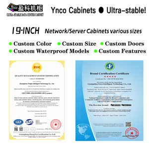 Ynco kích thước tùy chỉnh 27U Tủ mạng 600*600 19 inch thép & kim loại trung tâm dữ liệu máy chủ Rack với cửa kính trong kho - Product Image 2