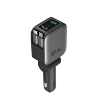 Chargeur de voiture rétractable 4-en-1 84W en gros avec adaptateur allume-cigare USB-C PD 45W PPS pour Apple et Android CE RoHS FCC