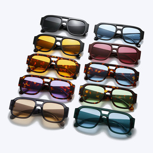 Модные повседневные солнцезащитные очки с двойной перемычкой и поляризованными линзами, новинка 2025 года, защита от УФ-излучения, индивидуальный европейско-американский стиль, для фотосессий - Product Image 1