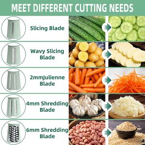 <b>Kitchen</b> <b>Tools</b> Plastic <b>Gadgets</b> Vegetable Cutter Potato Cutter Round Rotary Cheese Grater Multifunctional Machine Vegetable Slicer - Product Image 2