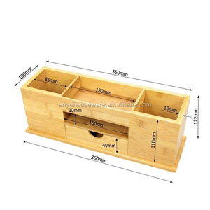 Boîte de rangement de <span class=keywords><strong>bureau</strong></span> en <span class=keywords><strong>bambou</strong></span> extensible durable Organisateur de <span class=keywords><strong>bureau</strong></span> rectangulaire avec tiroir pour usage domestique - Product Image 4