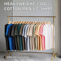 Kaos Rajut Kasual 230GSM Polos Berwarna, Model Bahu Jatuh, Regular Fit, Kualitas Tinggi 100% Katun,  Berat,  Sablon Custom untuk Pria