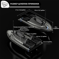 Barco Cebador de Pesca GPS V070 de 500m con 40 Puntos de Navegación Automática, Motores Duales, Buscador de Peces, Calibración Inteligente Beidou, Barco Cebador Económico y Accesible