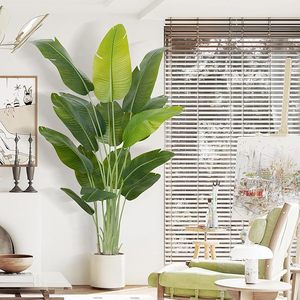 OH ARTS 高品質リアルな人工極楽鳥花植物 高さ6フィート 室内/屋外用シルク製葉っぱ グリーン フェイクパームデコレーション - Product Image 6