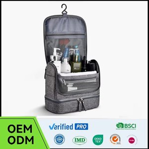 Bolsa de Cosméticos Impermeable de Poliéster con Cierre de Cremallera, Asa Suave, Ecológica, Plegable, para Uso en Exteriores, Neceser de Viaje Colgante para Maquillaje - Product Image 1