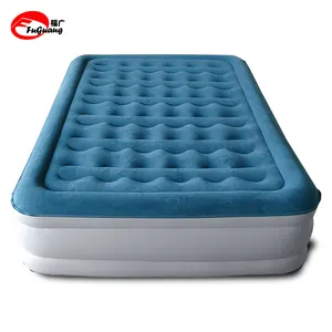 Cama inflável portátil colchão futon airbed com tecido interno lã bomba elétrica reunindo top adequado para ao ar livre