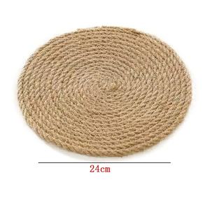 Tapete <span class=keywords><strong>de</strong></span> <span class=keywords><strong>mesa</strong></span> <span class=keywords><strong>de</strong></span> <span class=keywords><strong>yute</strong></span> hecho a mano a rayas <span class=keywords><strong>de</strong></span> cáñamo con olla <span class=keywords><strong>de</strong></span> colocación y taza <span class=keywords><strong>de</strong></span> aislamiento para banquetes <span class=keywords><strong>de</strong></span> boda en casa - Product Image 2