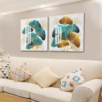 Décoration murale moderne pour la maison, impressions abstraites, peinture HD imprimée UV, feuille dorée nordique, toile, peinture sur porcelaine cristalline
