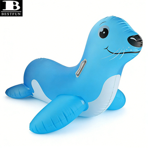 Bouée gonflable géante en vinyle robuste <span class=keywords><strong>avec</strong></span> poignées, pour enfants, en forme d'animal, pour jeux aquatiques estivaux - Product Image 1