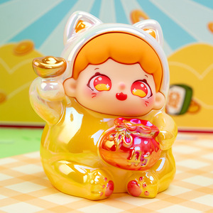 Caja Sorpresa de Figuras de Resina Yu Mo Lucky Cat, Juguete Coleccionable, Adorno de Escritorio, Set de 6 Piezas, Regalo para Niños - Product Image 4