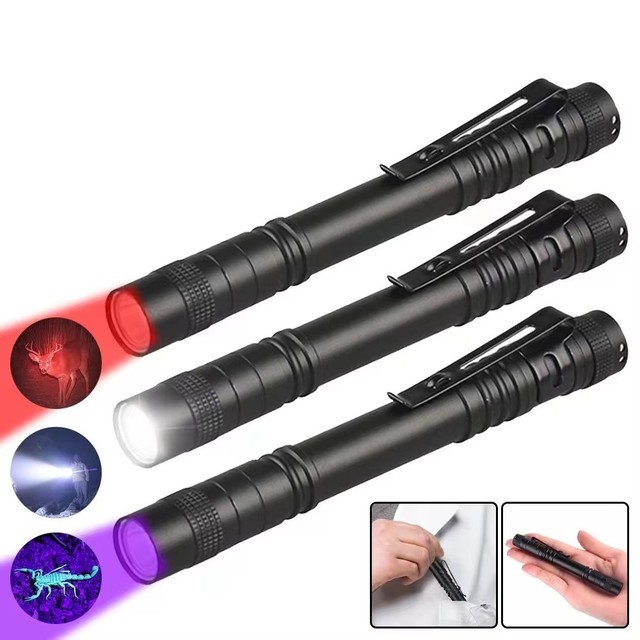 Wholesale Mini Aluminum Alloy 2*AAA Waterproof Pen-Shape EDC 395nm UV Pen Flashlight Strong LED for Outdoor Household Use