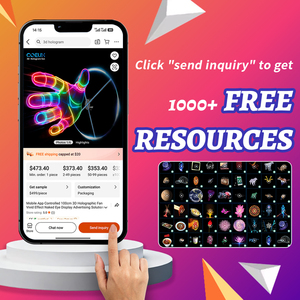 Proyector de Ventilador Holográfico 3D de 100 cm, 1600 LED, Control por Aplicación, Carga en la Nube, <span class=keywords><strong>Audio</strong></span> Bluetooth, Pantalla Ultra Clara - Product Image 3