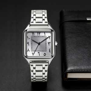 Montre à quartz pour homme, montre à chiffres arabes pour homme, montre carrée en alliage d'acier inoxydable, montre étanche 3ATM - Product Image 2