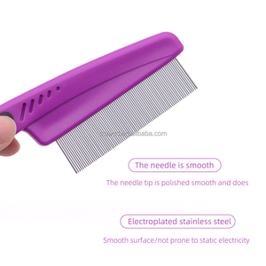 OEM ODM アップグレード版 ラバーハンドル 犬猫用 グルーミング用品 長短一体型 ノミ取り ヘアコーム - Product Image 4