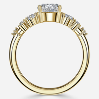 Bague de fiançailles en or massif 10K/14K/18K avec diamant de laboratoire taille radiant 2 carats, serti pavé latéral, certifié IGI, personnalisable CVD/HPHT VVS