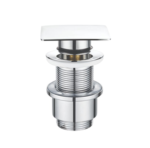Vanne Click Clack Hofen G1-1/4 avec couvercle carré moderne <span class=keywords><strong>en</strong></span> laiton chromé pour lavabo, siphon anti-odeur avec bouchon escamotable - Product Image 3