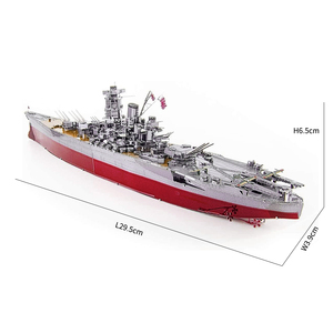 Modèle de puzzle 3D en métal Piececool HP101-SRY Battleship <span class=keywords><strong>Yamato</strong></span>, kit de construction de navire de guerre en métal de qualité supérieure pour adultes et enfants - Product Image 5