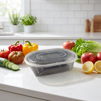 Boîte à lunch jetable en PP de qualité alimentaire, sans BPA, compatible micro-ondes, avec couvercle et compartiments, design rectangulaire ou ovale, pour plats à emporter, snacks et rôtis