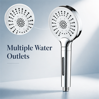 Pommeau de douche filtrant réglable magnétique pour personnes âgées, grand débit, économie d'eau, contrôle du débit, massage spa, en plastique ABS, pour salle de bain, simple