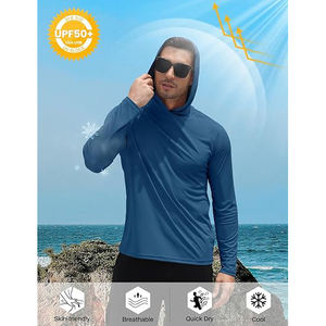 เสื้อตกปลากันน้ำพิมพ์ซับลิเมชันสำหรับผู้ชายผ้าใยไผ่แห้งเร็ว UPF 50 + ป้องกันแสงแดดระบายอากาศกันยูวี - Product Image 6