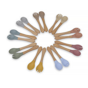Cuchara y Tenedor de Silicona para Bebés, Personalizados con Logotipo, Libres de BPA, No Tóxicos, Utensilios Infantiles, Herramienta de Alimentación para Niños - Product Image 4