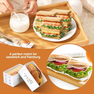 Caja de Embalaje Personalizada para <span class=keywords><strong>Hamburguesas</strong></span> y Desayunos para Llevar, Caja de Papel para Waffles y Sándwiches de Huevo - Product Image 4