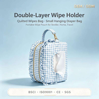 Pochette portable matelassée pour lingettes de bébé, support en coton pour lingettes, logo personnalisé, vente en gros d'usine pour poussette et voyages en extérieur