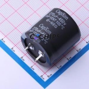 HP271M450O310A Snap-in Aluminum Electrolytic Capacitor Through hole Component (THT),D30xL31mm 270uF 20% 450V 10mm - Product Image 1