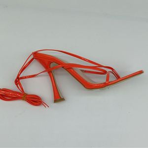 Nuovi Sandali Estivi in Pelle Verniciata Arancione, Scarpe <span class=keywords><strong>con</strong></span> <span class=keywords><strong>Lacci</strong></span> per Donne, <span class=keywords><strong>Tacchi</strong></span> da Ballo per Signore - Product Image 6