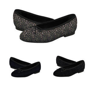 Chaussures plates pour femmes, bout rond, <span class=keywords><strong>ballerines</strong></span>, en cuir velours, chaussures habillées, talon bas, à enfiler, pour soirée, bureau, affaires - Product Image 1