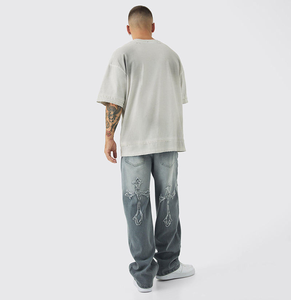 Jeans Casuales de Otoño a Rayas, Anchos y Holgados, Personalizados al por Mayor para Hombre - Product Image 3