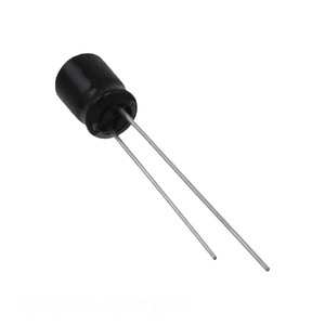 Condensador de Canal de Fabricante, Aluminio, 100uF, 20%, 6.3V, Radial, de Orificio Pasante, 100 uF 6.3MS7100MEFCTZ5X7 - Product Image 1