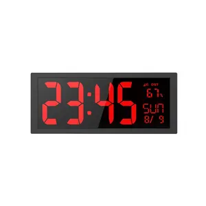家庭用またはオフィス用の日付と温度を備えたデジタル時計14.5 "インチの大型デジタルLED特大壁時計LED