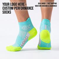 Chaussettes de sport athlétiques personnalisées avec logo OEM, respirantes, à compression, pour hommes, avec logo personnalisé, faible MOQ