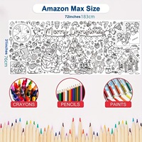 Affiche géante à colorier de Noël 30x72 pouces, poster géant DIY avec art du Père Noël et des rennes, activités créatives pour enfants, jouets pour la salle de classe