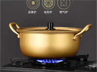Pot de nouilles instantanées à double poignée de luxe de style coréen, 30 pièces/carton de 14cm, pour soupe, réchaud à gaz, bol à ramen