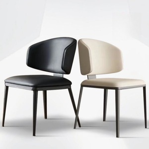 Italian Minimalist Dining Chair Modern Designer Style With <b>Backrest</b> For Living Room And Dining Area - Product Image 1